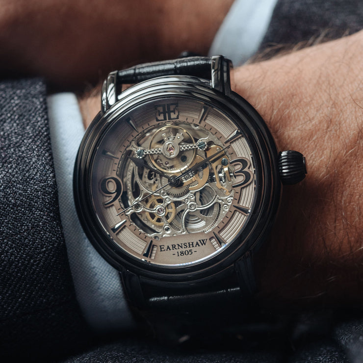 Thomas Earnshaw Longcase Grande Skeleton Automatic Stormy Black - Watches.com - ES - 8011 - 08