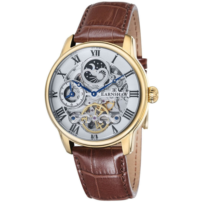 Thomas Earnshaw Longitude Automatic Gold Brown White angled shot picture
