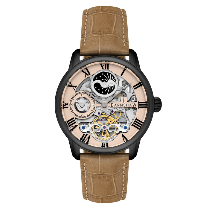Thomas Earnshaw Longitude Automatic Skeleton Beige Black angled shot picture