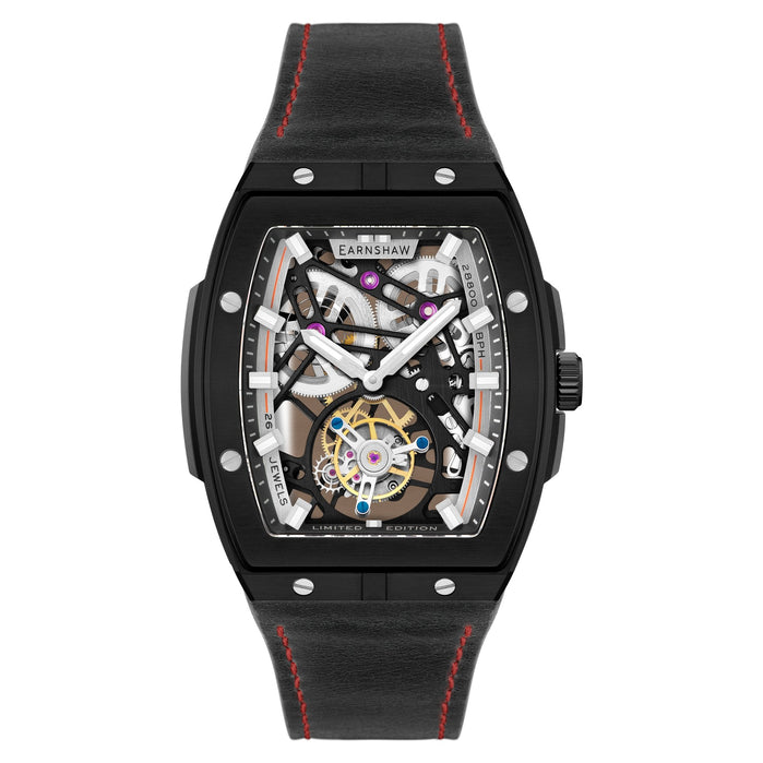 Thomas Earnshaw Motion Invincible Tourbillon Tonneau Limited Edition Crimson Black angled shot picture