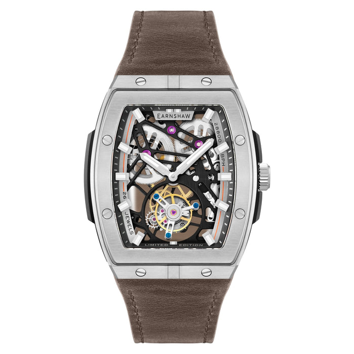 Thomas Earnshaw Motion Invincible Tourbillon Tonneau Limited Edition Sepia Brown angled shot picture