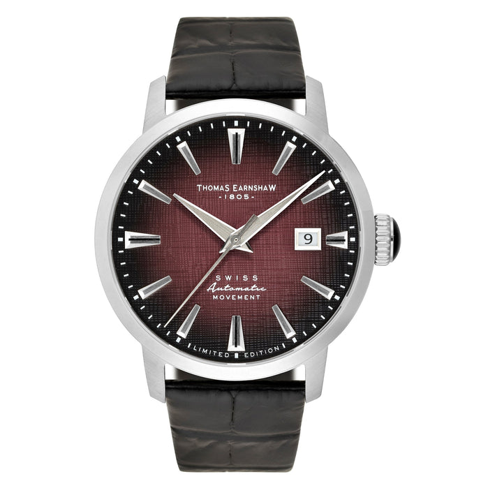 Thomas Earnshaw Nobility Echelon Swiss Automatic Limited Edition Chianti Red angled shot picture
