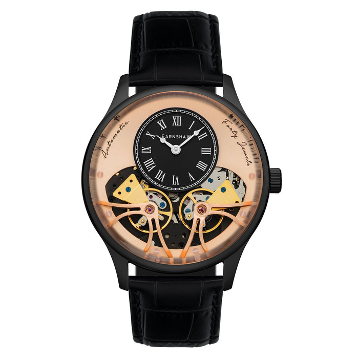 Thomas Earnshaw Scientists Faraday Double Barrel Automatic Midnight Rose angled shot picture