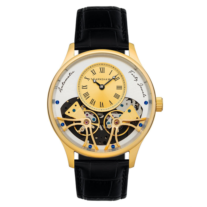 Thomas Earnshaw Scientists Faraday Double Barrel Automatic Two Tone Gold angled shot picture