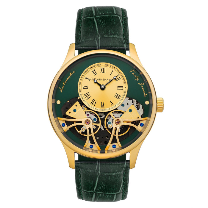 Thomas Earnshaw Scientists Faraday Double Barrel Automatic Windsor Green angled shot picture