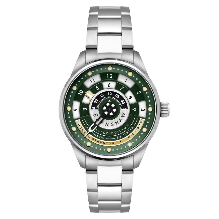 Thomas Earnshaw Staunton Chess Set Automatic Limited Edition Castling Green angled shot picture