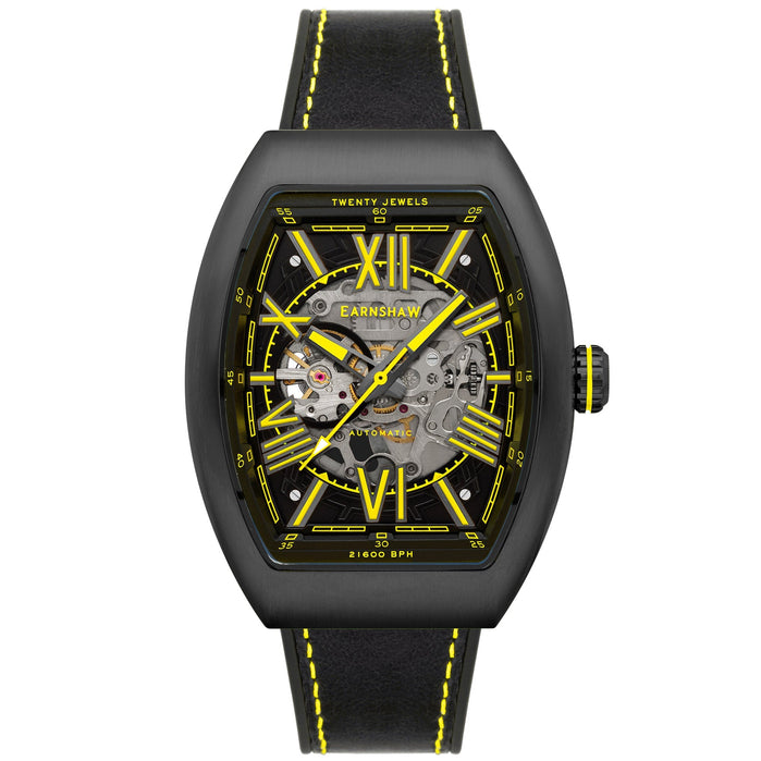 Thomas Earnshaw Supremacy Skeleton Automatic Black Yellow angled shot picture