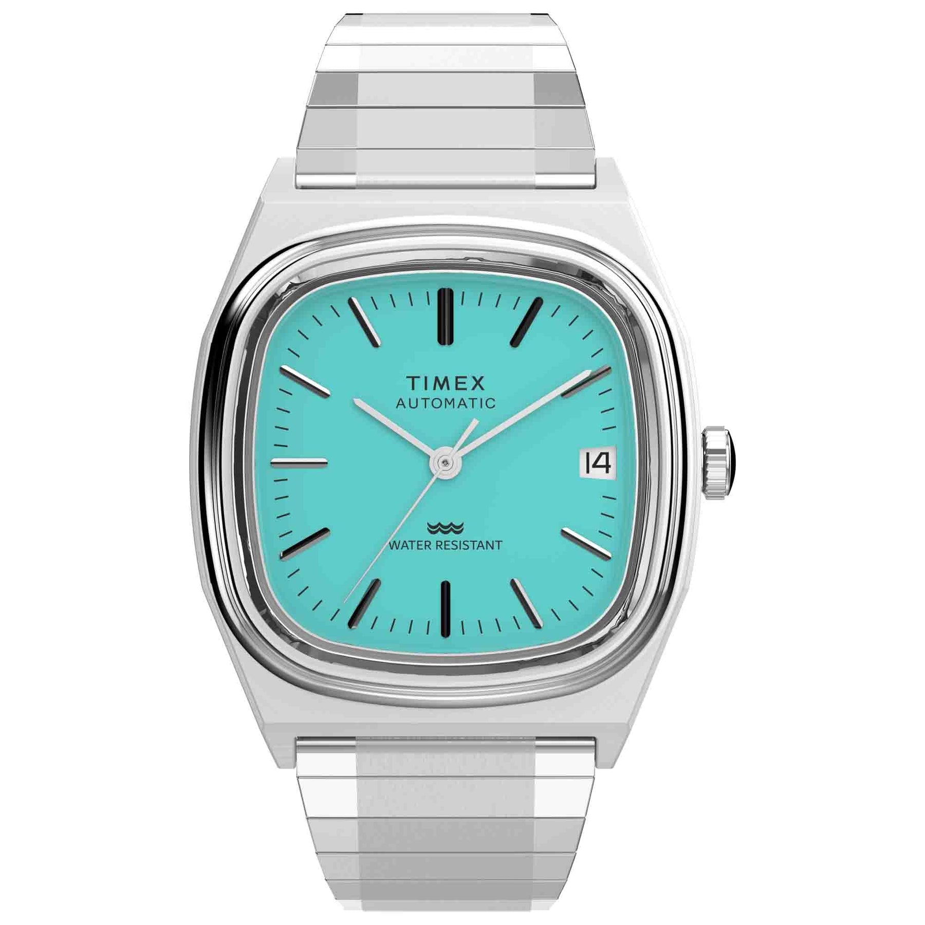 Timex 1983 E-Line Reissue Automatic 34mm Blue | Watches.com Timex 1983 E-Line Reissue Automatic 34mm Blue | Watches.com