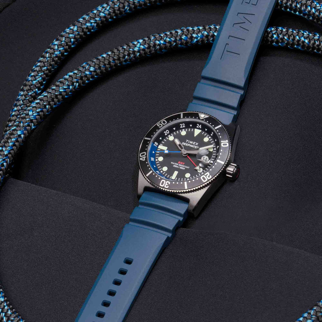 Timex Deepwater Reef 200 GMT 40mm Black Blue | Watches.com