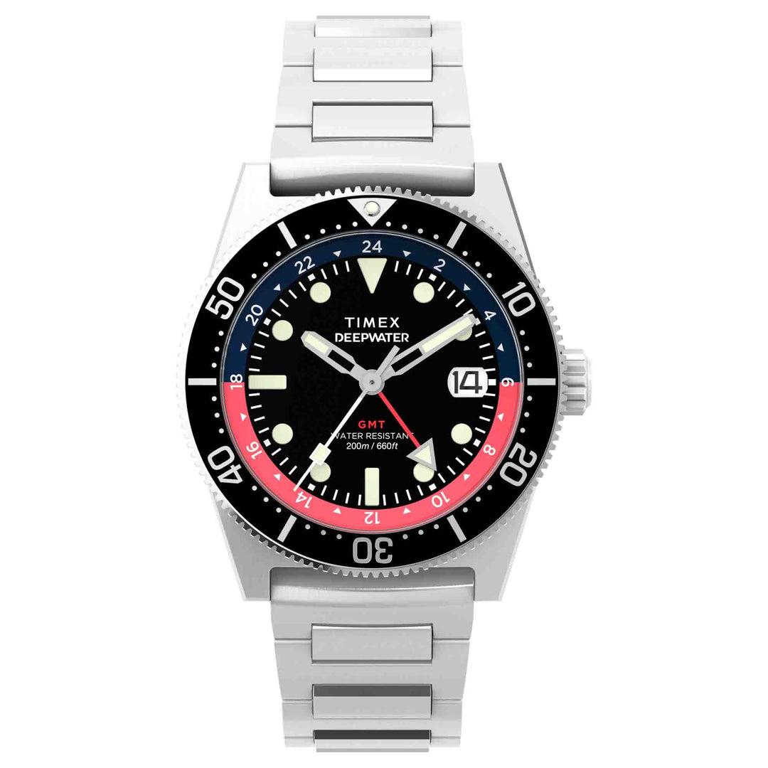 Timex Deepwater Reef 200 GMT 40mm Black Red SS | Watches.com display picture 1