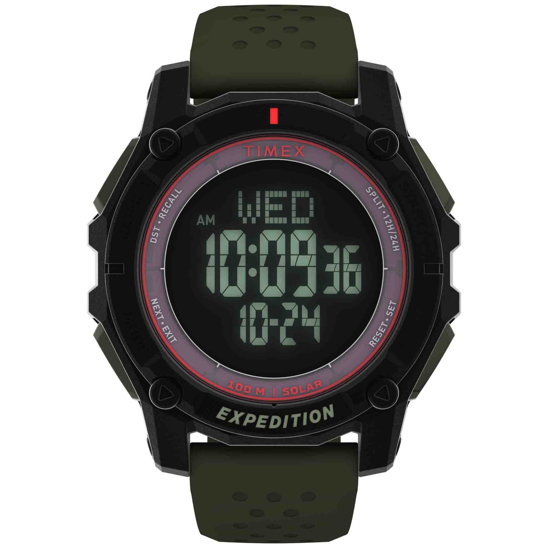 Timex Expedition Ridge Solar 49mm Black Red | Watches.com