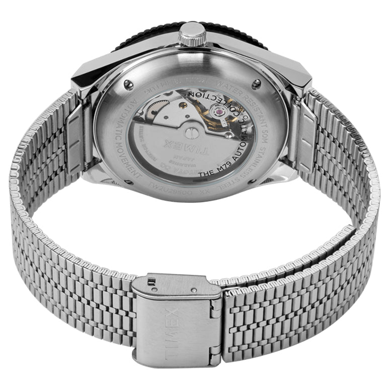 Timex M79 Automatic 40mm Silver Blue Black | Watches.com