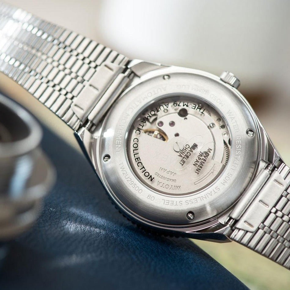 Timex M79 Automatic 40mm Silver Blue Black | Watches.com