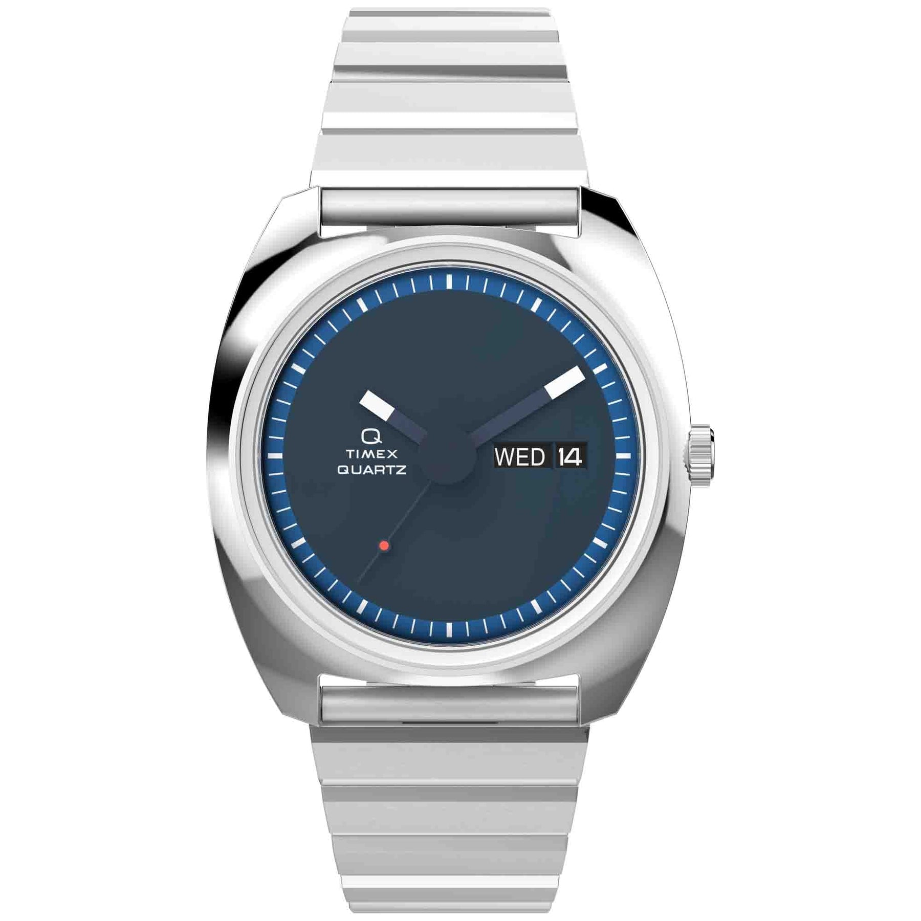 Timex Q 1975 Enigma Reissue 37mm Blue SS | Watches.com