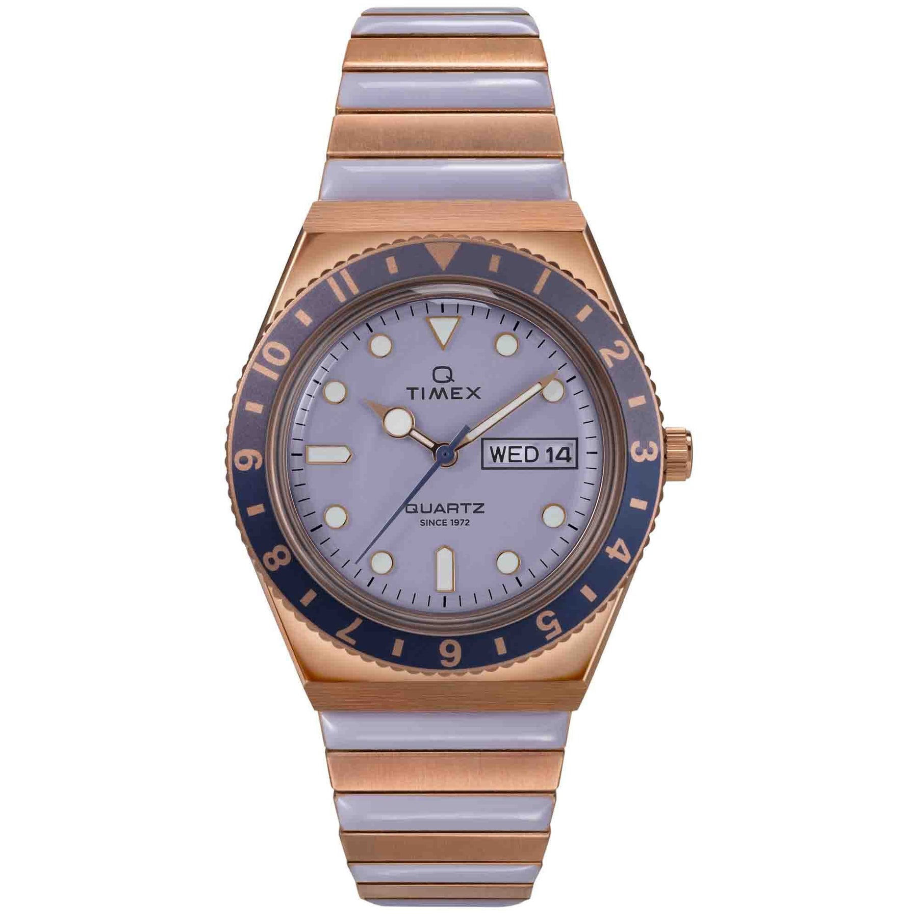 Timex Q 36mm Rose Gold Purple SS | Watches.com