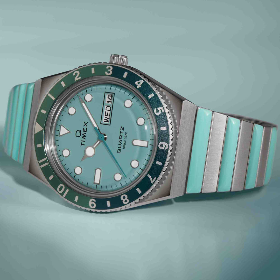 Timex Q 36mm Teal SS | Watches.com