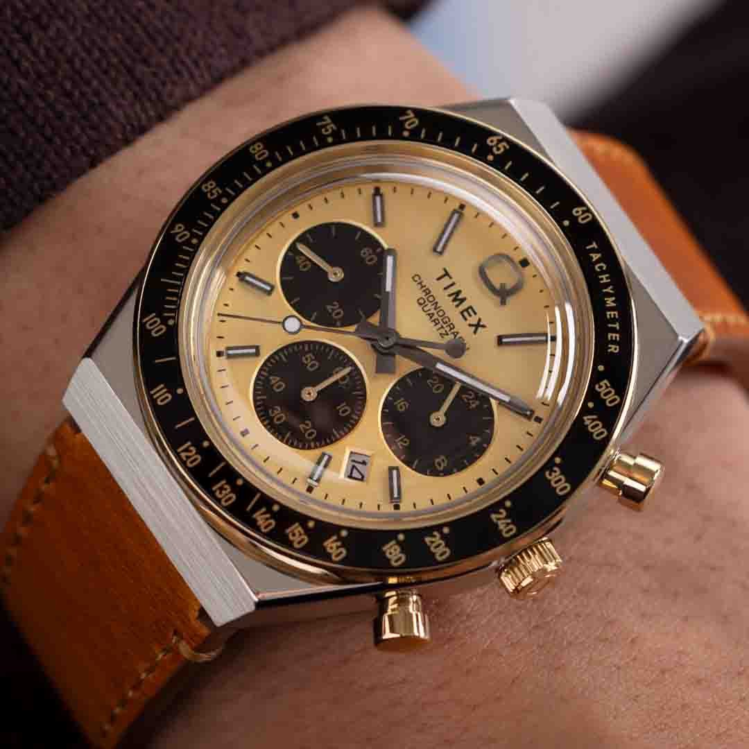 Timex Q Chronograph 40mm Gold Brown | Watches.com