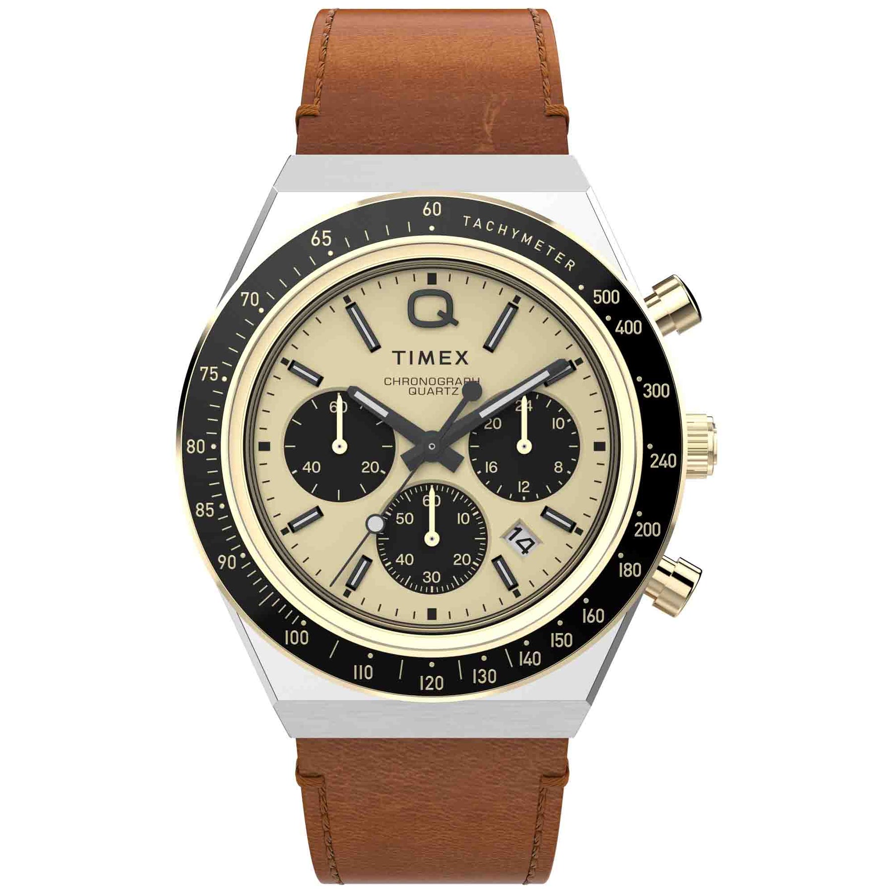 TIMEX Q ゴールド クォーツ時計 Timex Q Chronograph 40mm Gold Brown | Watches.com