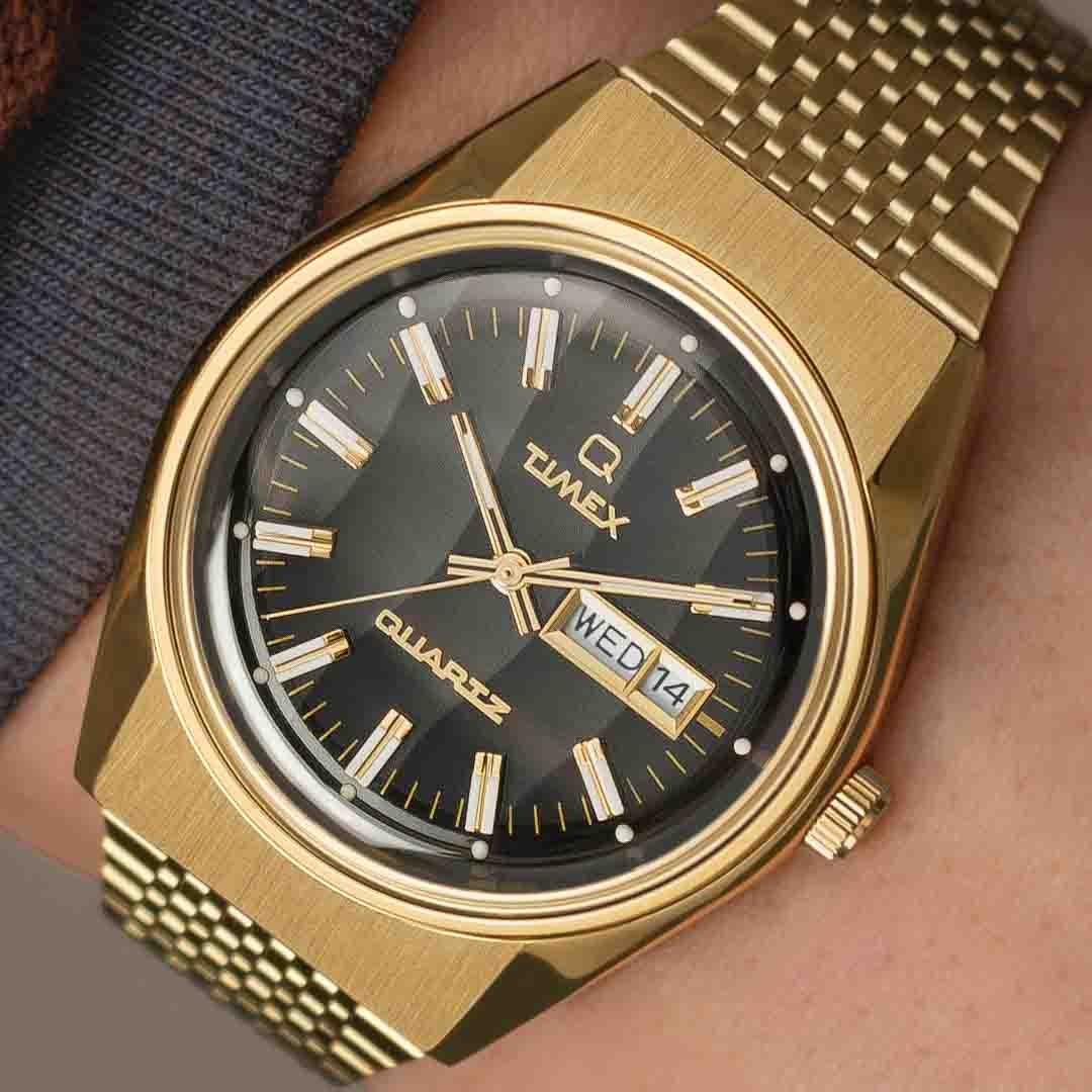 Timex Q Falcon Eye 38mm Black Gold