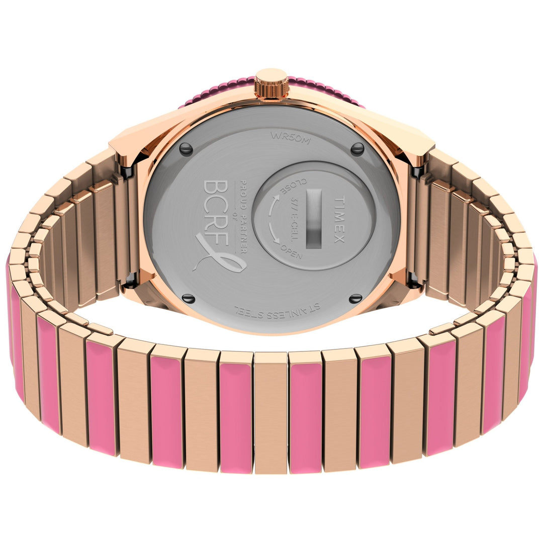 Timex Q x BCRF 36mm Pink SS | Watches.com