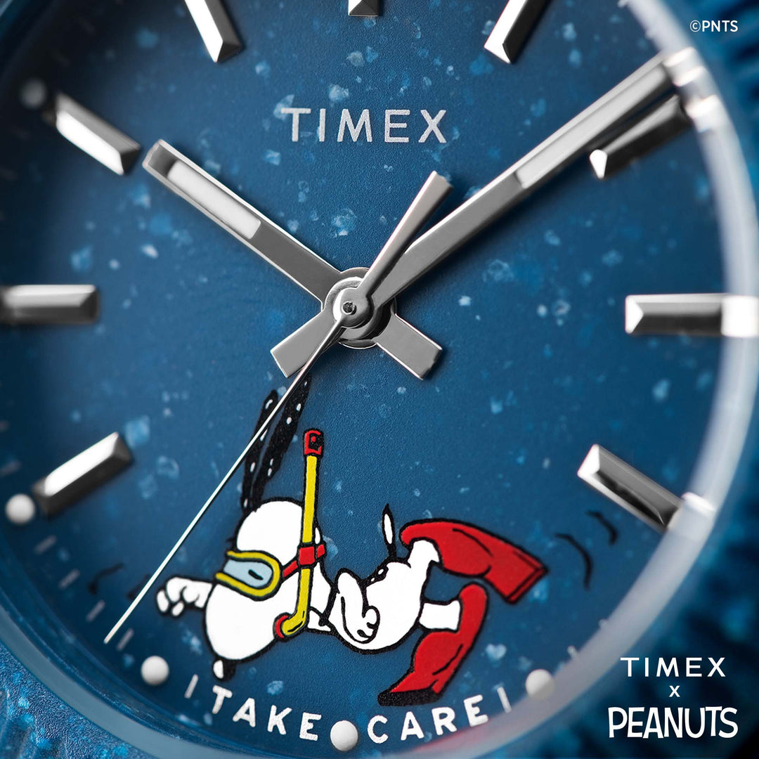 Timex Waterbury Ocean x Peanuts 41mm Recycled Dark Blue | Watches.com