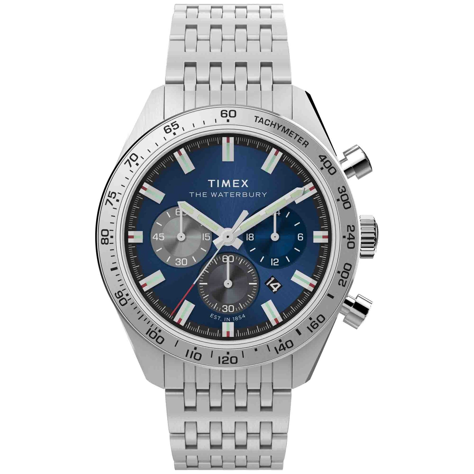 Timex Waterbury Traditional Chrono 41mm Blue SS | Watches.com