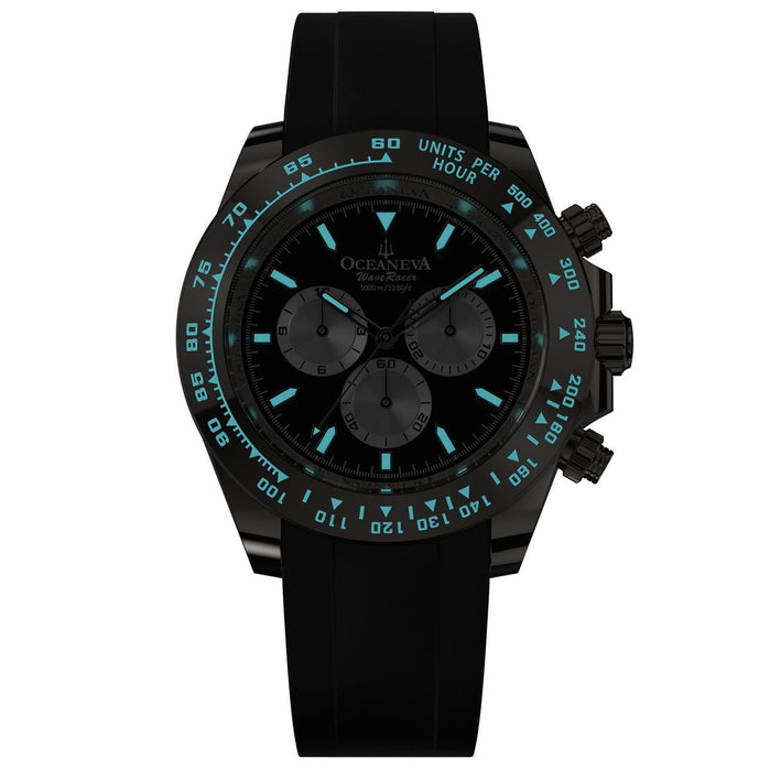 Oceaneva WaveRacer 1000M Grade 5 Titanium Automatic Chrono Black Limited Edition angled shot picture