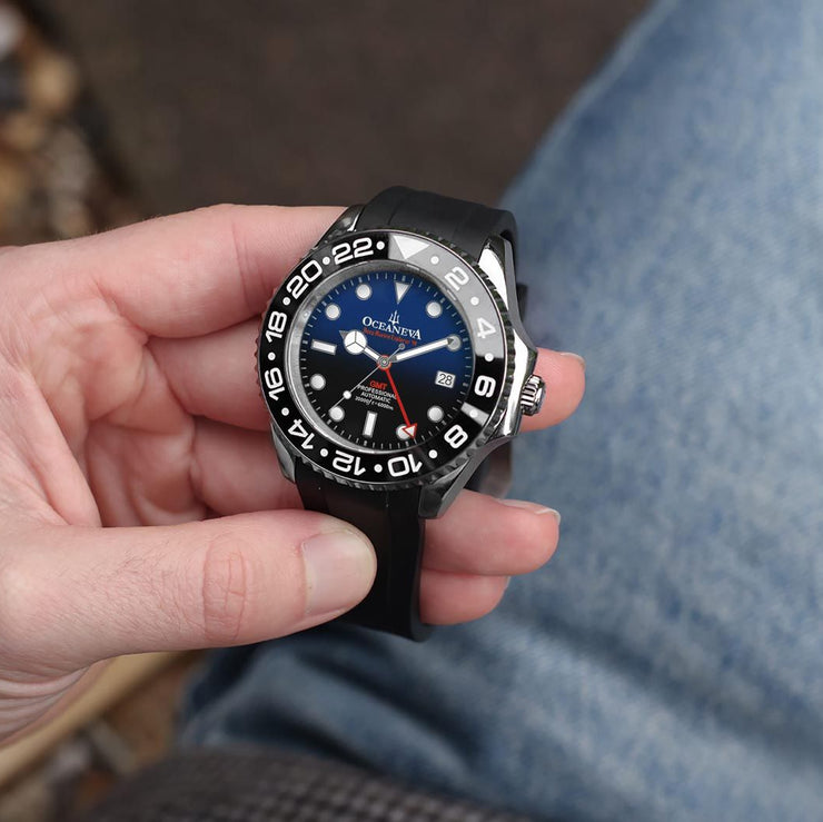 Oceaneva 6000m GMT Deep Marine Explorer VI Grade 5 Titanium Automatic Blue Black