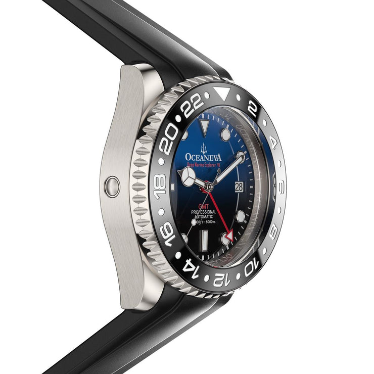 Oceaneva 6000m GMT Deep Marine Explorer VI Grade 5 Titanium Automatic Blue Black