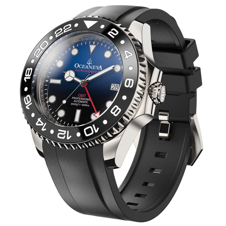 Oceaneva 6000m GMT Deep Marine Explorer VI Grade 5 Titanium Automatic Blue Black