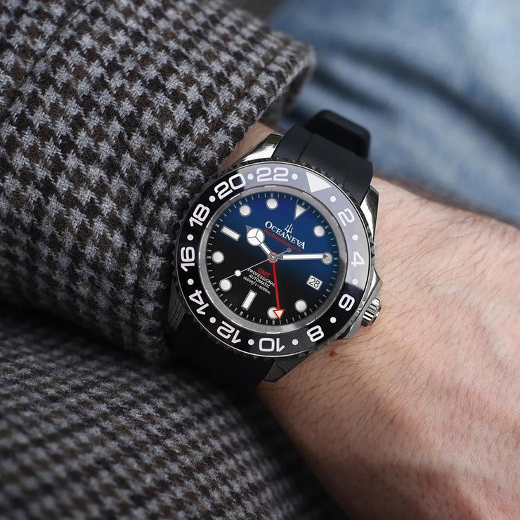 Oceaneva 6000m GMT Deep Marine Explorer VI Grade 5 Titanium Automatic Blue Black