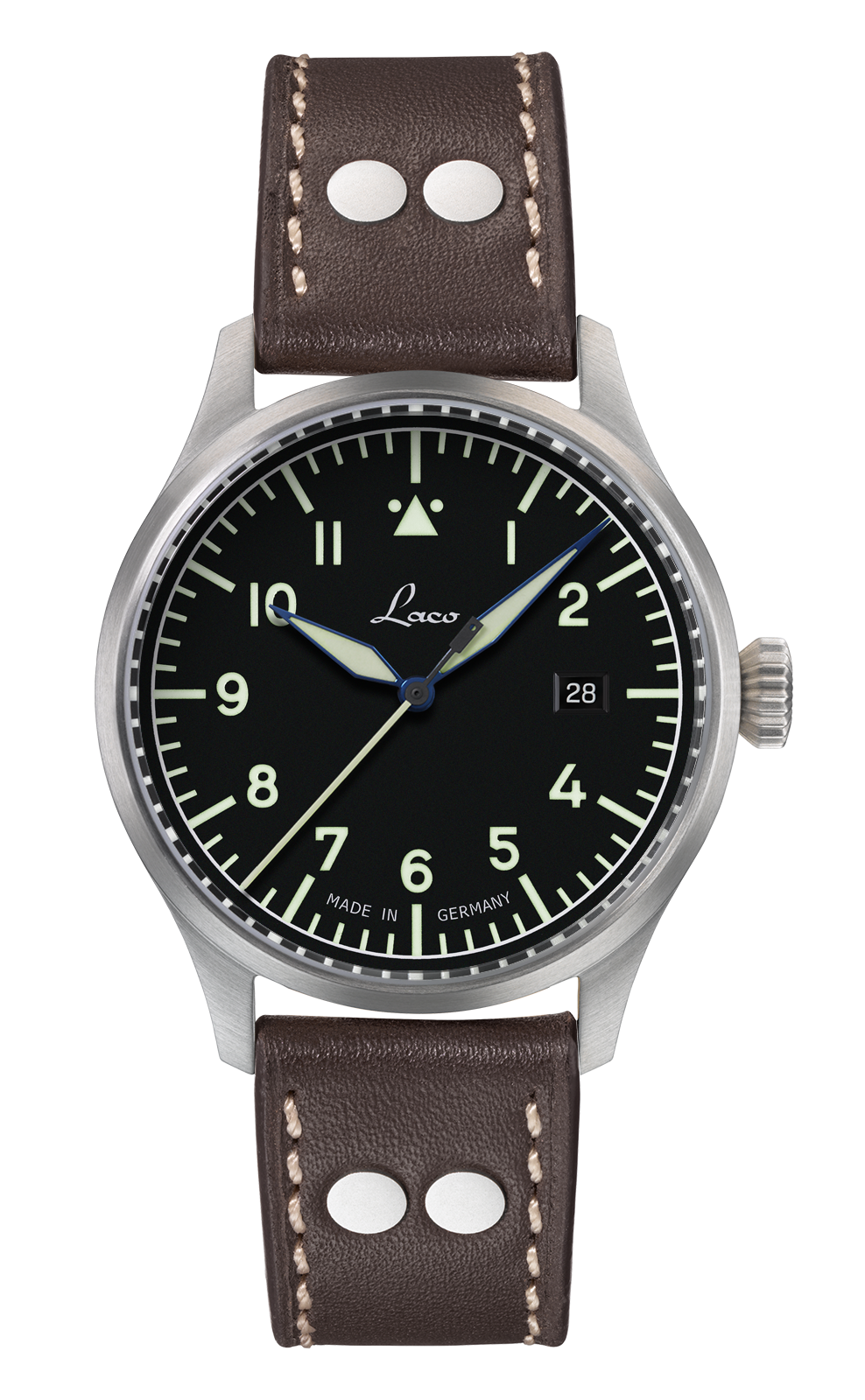 Laco Stuttgart Pro 37mm Stainless Steel Black Type A Dial