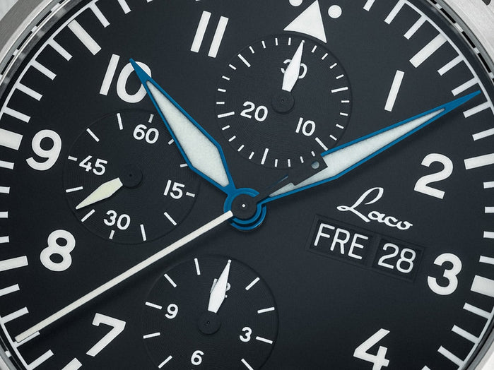 Laco Kiel 2 Schwarz Black SS Matte Black Dial angled shot picture