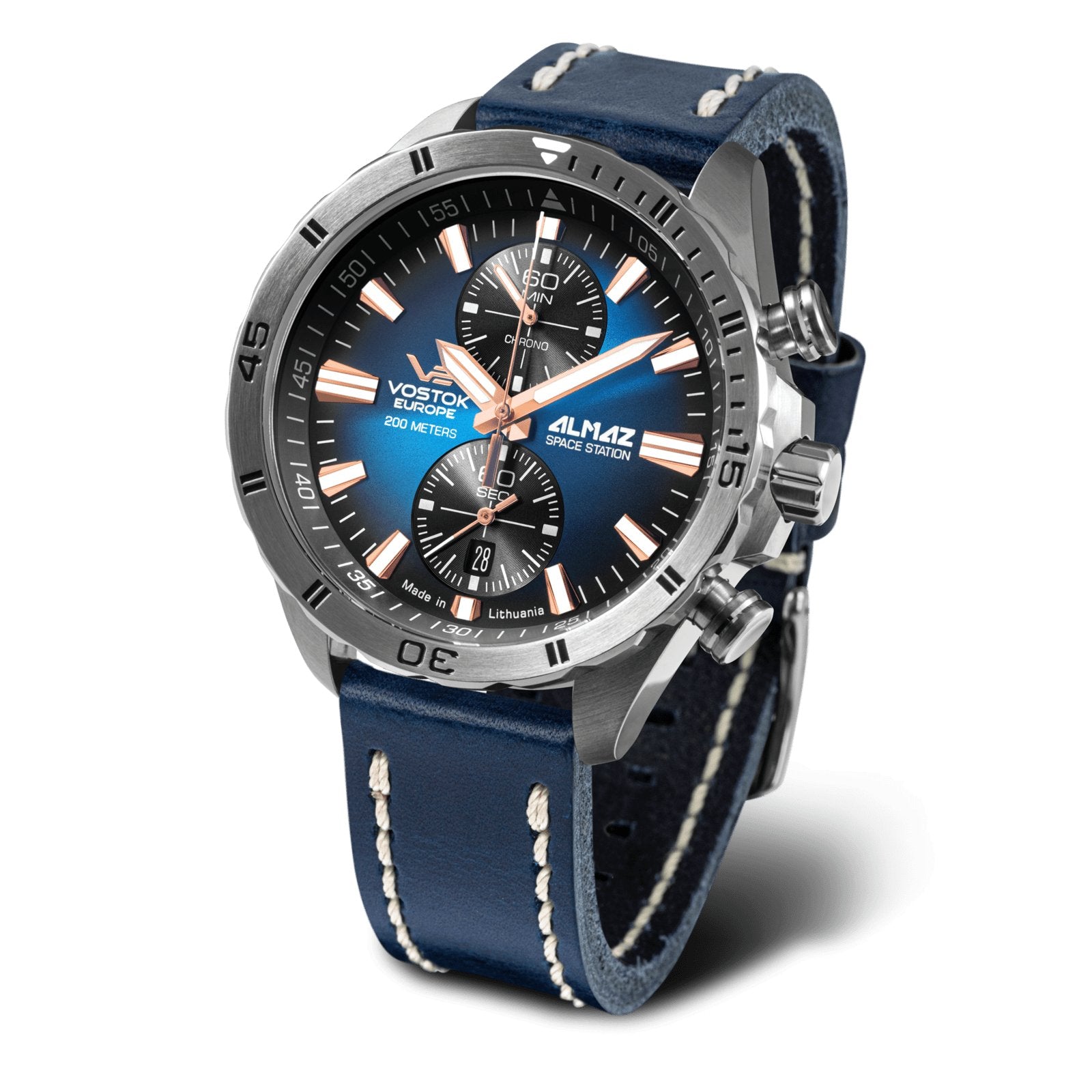 Vostok Europe Almaz Quartz Chronograph Blue – Watches.com