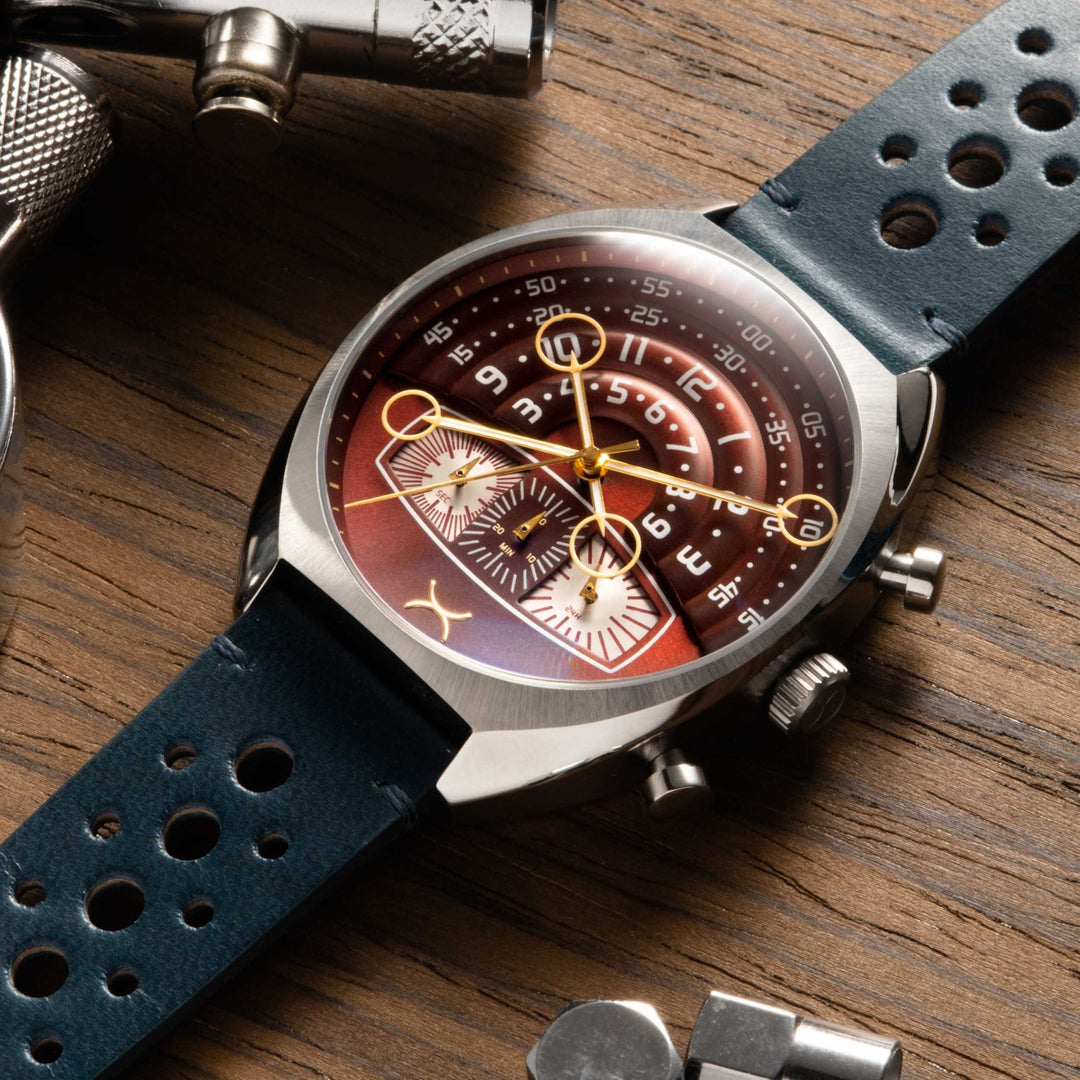 Xeric Halograph III Chrono Oxblood Blue | Xeric.com – Watches.com