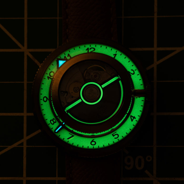 Xeric Invertor+ Automatic Charcoal Lume Limited Edition angled shot picture