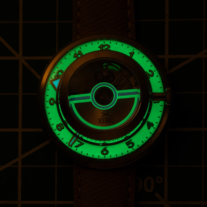 Xeric Invertor+ Automatic Diner Blue Lume Limited Edition angled shot picture