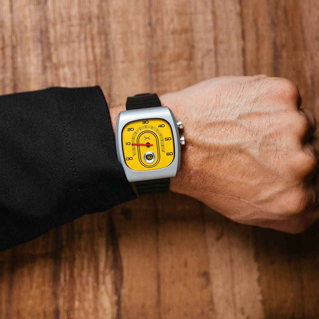 Xeric Retroscope Jump Hour Caution Yellow | Watches.com