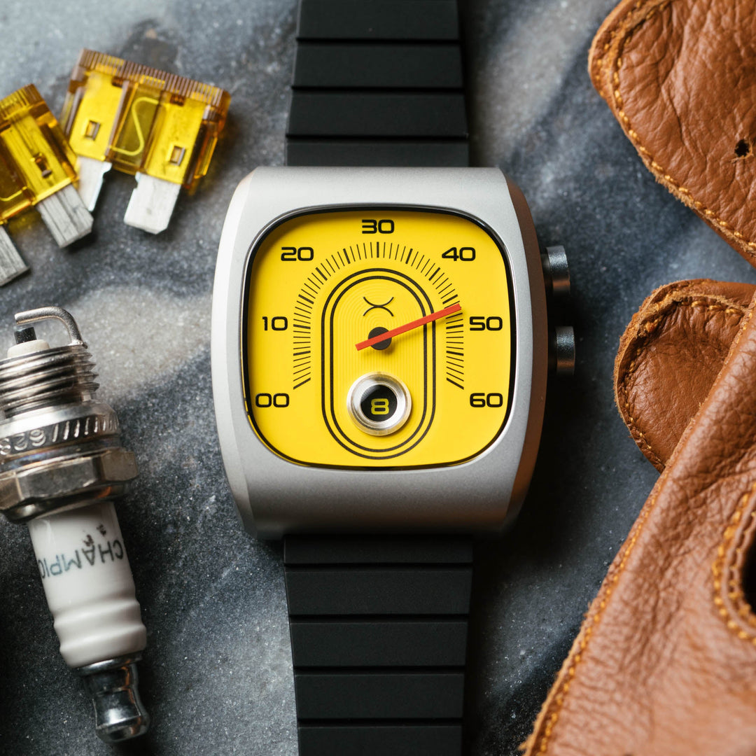 Xeric Retroscope Jump Hour Caution Yellow | Watches.com