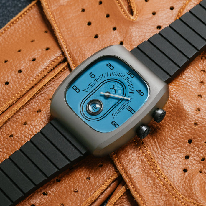 Xeric Retroscope Jump Hour Slate Blue angled shot picture