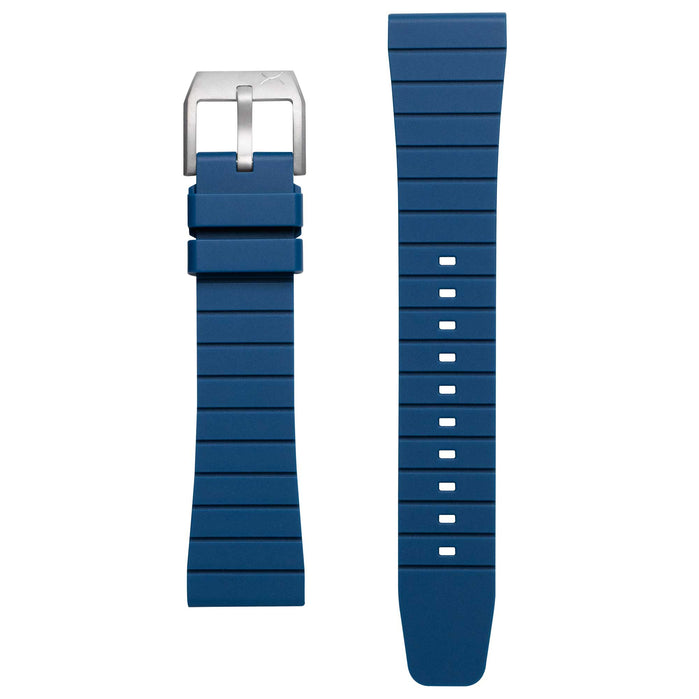 Xeric 22mm Retro Rubber Blue Strap angled shot picture