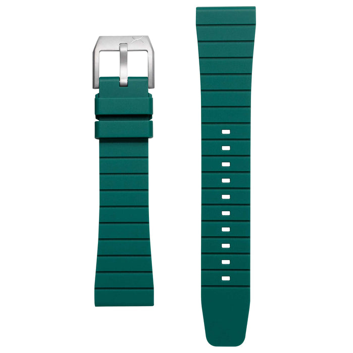 Xeric 22mm Retro Rubber Green Strap angled shot picture