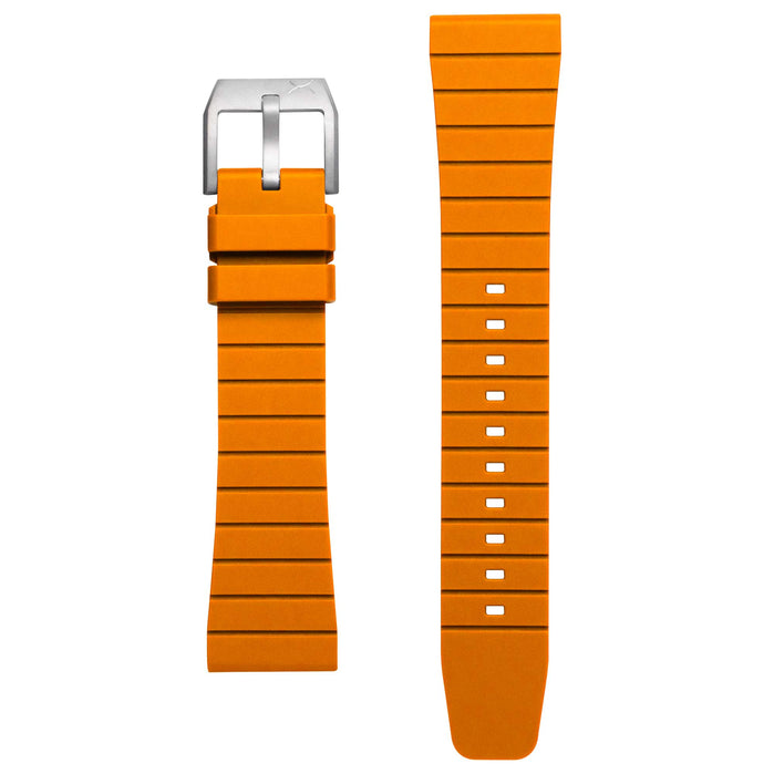 Xeric 22mm Retro Rubber Orange Strap angled shot picture