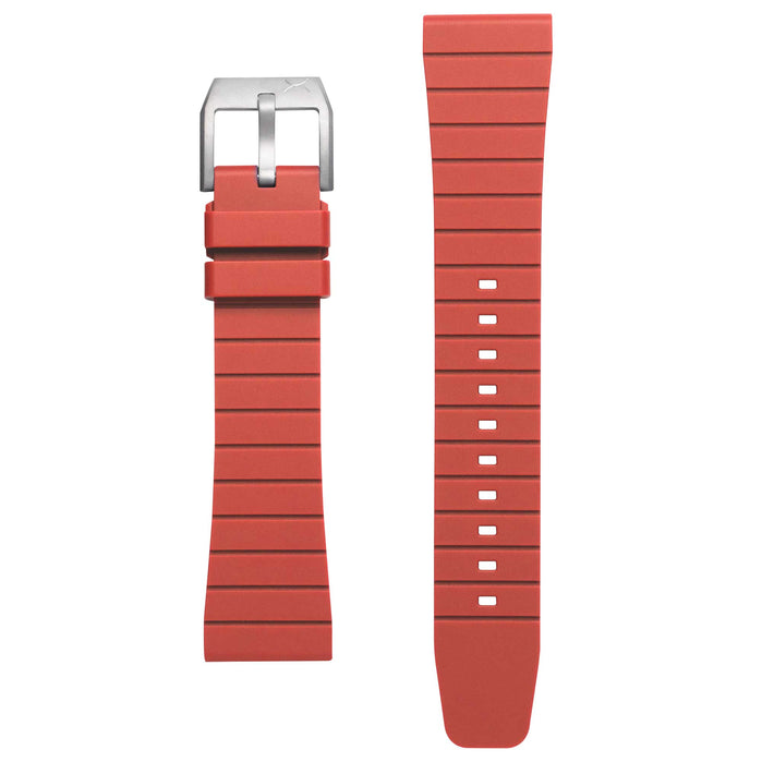 Xeric 22mm Retro Rubber Red Strap angled shot picture