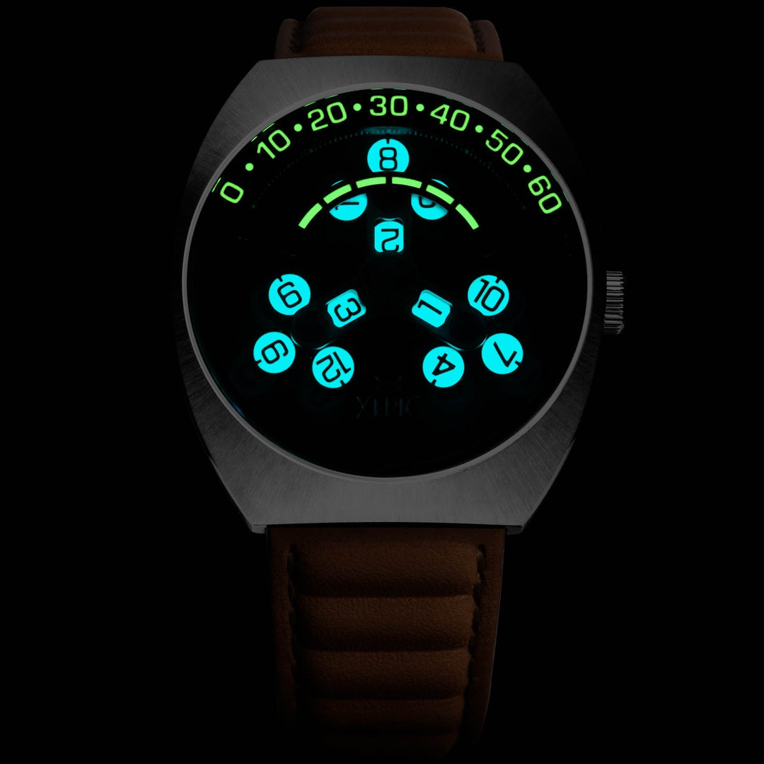 Xeric Scrambler Automatic Wandering Hour Blue Tan | Watches.com