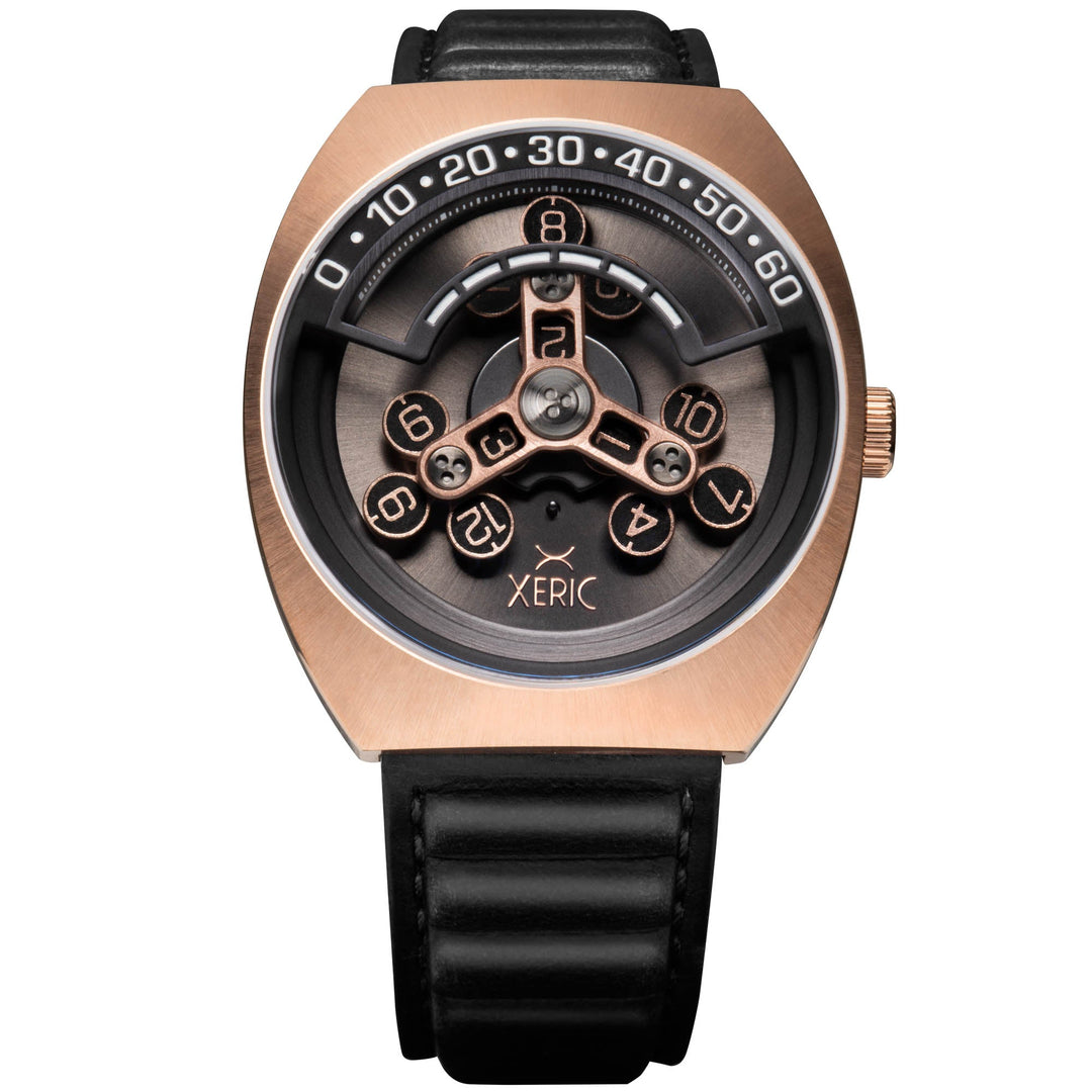 Xeric Scrambler Automatic Wandering Hour Rose Gold Gunmetal