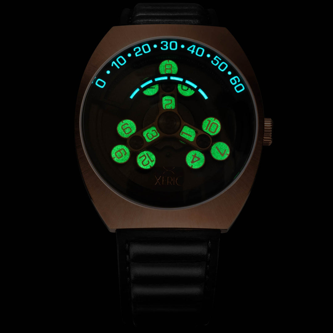Xeric Scrambler Automatic Wandering Hour Rose Gold Gunmetal