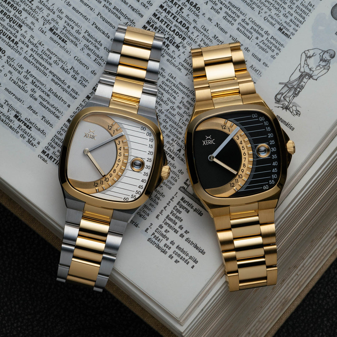 Timeline Retrograde Automatic Two-tone Gold Silver | Xeric.com