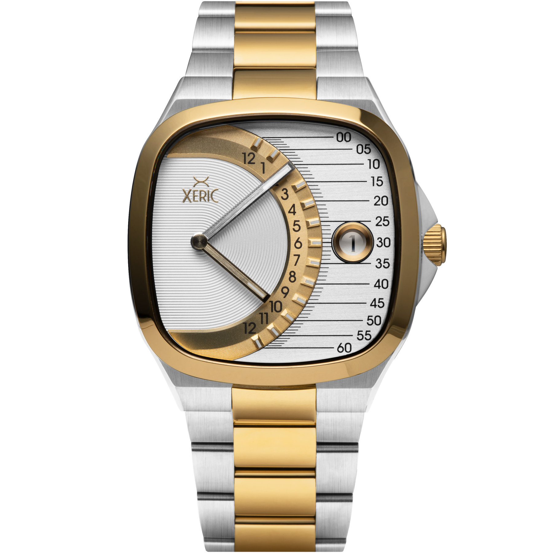 boa トール・スネークEP serial Timeline Retrograde Automatic Two-tone Gold Silver | Xeric.com