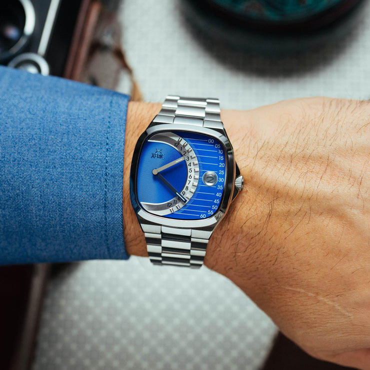 Timeline Retrograde Automatic Blue | Xeric.com – Watches.com